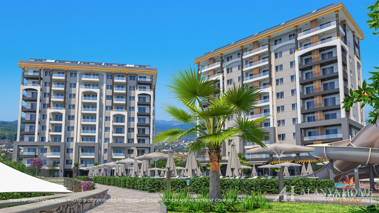 Zümrüt Cennet Avsallar Alanya Antalya Türkiye satın alma satılık eşyalı tek yatak odalı daire yeni b